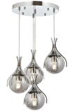 AVONNI AV-60161-4KT Krom Kaplama Modern Avize E27 Metal Cam 40cm