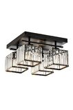 AVONNI AV-60230-4BSY Siyah Boyalı Modern Avize E27 Metal Kristal 40x40cm