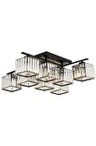 AVONNI AV-60230-8BSY Siyah Boyalı Modern Avize E27 Metal Kristal 80cm