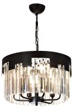 AVONNI AV-65225-BSY40 Siyah Boyalı Klasik Avize E14 Metal Kristal 40cm