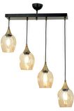 AVONNI AV-65234-4Y-BSY Siyah Boyalı Modern Avize E27 Metal Cam 70x10cm