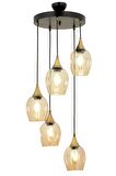 AVONNI AV-65234-5T-BSY Siyah Boyalı Modern Avize E27 Metal Cam 40cm