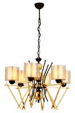 AVONNI AV-60289-6S Sarı Boyalı Modern Avize E27 Metal Cam 66cm