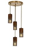 AVONNI AV-60265-4ET Eskitme Kaplama Modern Avize E27 Metal Ahşap 35cm