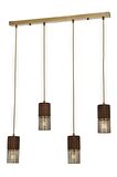 AVONNI AV-60265-4EY Eskitme Kaplama Modern Avize E27 Metal Ahşap 80x9cm