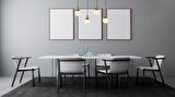 AVONNI AV-60273-4Y-BSY Siyah Boyalı Modern Avize E27 Metal Cam 80x15cm