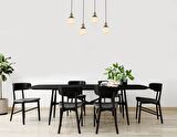 AVONNI AV-60273-4Y-BSY Siyah Boyalı Modern Avize E27 Metal Cam 80x15cm