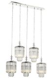 AVONNI AV-60298-5KY Krom Kaplama Klasik Avize E27 Metal Kristal 80x10cm