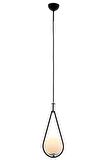 AVONNI AV-60312-1BSY Siyah Boyalı Modern Avize G9 Metal Cam 20cm