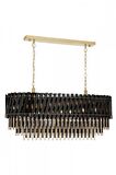 AVONNI AV-60354-120X40BSY Siyah Boyalı Klasik Avize E27 Metal Cam 120x40cm