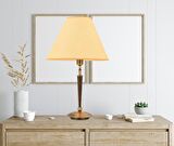 AVONNI HML-9009-1EB Eskitme Kaplama Masa Lambası E27 Metal Ahşap Kumaş 40cm