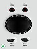 Lalin Tepsi Metal Oval Servis Tepsisi