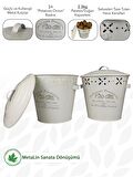 İkili Set Metal Patates Soğanlık, Patates Soğan Kovası, Saklama Kabı, Patates Soğan Sepeti (Traditions Baskılı) LN1021