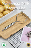 Pratik 24 cm Lüks Paslanmaz Metal Patates Ezici | Patates Ezici Püre Yapıcı