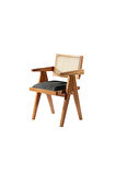 Luna Pergel Hazeranlı Model Hasırlı Natural Ahşap Sandalye