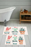Eliana Home Dijital Baskı 2'li Banyo Paspas Takımı  LNA5-SM195 100x60 ve 60x50 cm