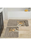 Eliana Home Dijital Baskı 2'li Banyo Paspas Takımı  LNA5001 100x60 ve 60x50 cm