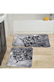 Eliana Home Dijital Baskı 2'li Banyo Paspas Takımı  LNA5021 100x60 ve 60x50 cm