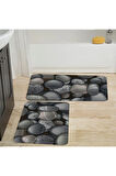 Eliana Home Dijital Baskı 2'li Banyo Paspas Takımı  LNA5028 100x60 ve 60x50 cm