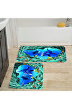 Eliana Home Dijital Baskı 2'li Banyo Paspas Takımı  LNA5037 100x60 ve 60x50 cm