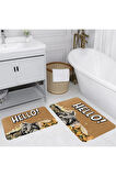 Eliana Home Dijital Baskı 2'li Banyo Paspas Takımı  LNA5124 100x60 ve 60x50 cm