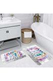 Eliana Home Dijital Baskı 2'li Banyo Paspas Takımı  LNA5179 100x60 ve 60x50 cm