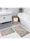 Eliana Home Dijital Baskı 2'li Banyo Paspas Takımı  LNA5201 100x60 ve 60x50 cm