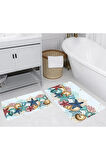 Eliana Home Dijital Baskı 2'li Banyo Paspas Takımı  LNA5237 100x60 ve 60x50 cm