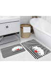 Eliana Home Dijital Baskı 2'li Banyo Paspas Takımı  LNA5264 100x60 ve 60x50 cm