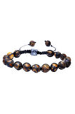 Makrome Kahverengi Damarlı Tibet Akik Bileklik