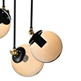 ÜÇLÜ NERO MODERN AVİZE BAL GLOP CAMLI