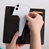 Evra 6.7 inch Uyumlu Deri Kartlıklı Kılıf FL02 Kahve