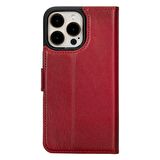 Apple iPhone 15 Pro Max Uyumlu Deri Cüzdanlı Kılıf MWWN V4EF Kırmızı