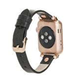 Bouletta Apple Watch Uyumlu Deri Kordon 38-40-41mm RT RST1 Siyah