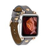 Bouletta Apple Watch Uyumlu Deri Kordon 38-40-41mm GT RST9 Gri