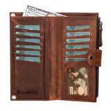 Lozan Strap 6.5 inch Uyumlu Deri Kartlıklı Kılıf G2 Kahve