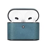 Casquet Apple AirPods 3.nesil Uyumlu Deri Kılıf AA32 Yeşil