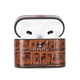 Casquet Apple AirPods 3.nesil Uyumlu Deri Kılıf YK6 Taba