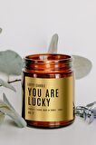 You Are Lucky Gold Etiket Amber Kavanoz Mum Dekor Aromaterapi Rahatlatıcı Vanilya Kokusu 210 GR