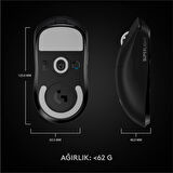 Logitech PRO X Superlight Hero Kablosuz Oyuncu Mouse, 25.600 DPI Hero Sensörlü, 1ms, 5 Özelleştirebilir Tuş, Siyah (‎910-005880)