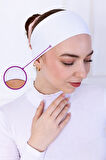 2 Adet Kaymayan Silikonlu Bandana Bone Siyah Beyaz - Kadın Tesettür Kaymaz - Sportif Saç Bandı