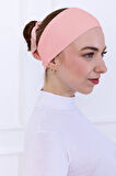 Kaymaz Bandana Pudra Pembe Kaymayan Silikonlu Sportif Saç Bandı - Geçme Tesettür Bone