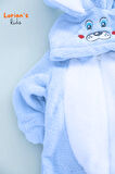 Welsoft Erkek Mavi Tavşan Yumuşak Peluş Fermuarlı Bebek Tulumu - 1 Yaş