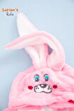 Welsoft Kız Pembe Tavşan Yumuşak Peluş Fermuarlı Bebek Tulumu - 3 Yaş