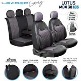 
Seat İbiza YENİ Uyumlu Deri Detaylı Süet Kumaş Ön Arka Set Oto Koltuk Kılıfı Siyah Füme