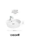 Loop 45cm Masa Üstü Çanak Lavabo Beyaz