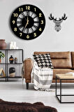 Dekoratif Aynalı Duvar Saati 50x50cm + Kuşlu Tablo