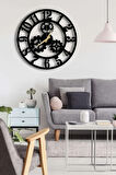Dekoratif Duvar Saati 50x50cm + Yaprak Tablo