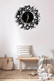 Dekoratif Duvar Saati 50x50cm + Vazo Tablo