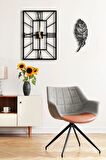 Dekoratif Duvar Saati 50x50cm + Yapraklı Tablo